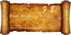 Faur Erik névjegykártya