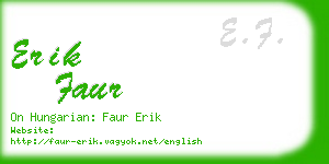 erik faur business card